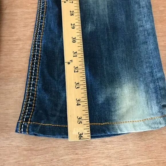 Affliction Black Premium Cooper Jeans Men 34x26 Blue Mid Rise Distressed Biker